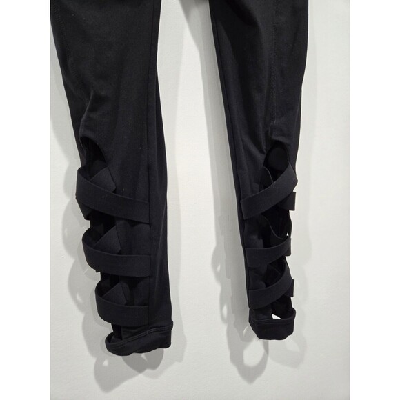 Athleta High Rise Cut Out Chaturanga Tight Black Leggings Sz SP Criss Cross Back - Picture 8 of 9